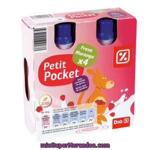 Dia Petit Pocket Fresa/fresa-plátano Pack 4 Unidades 90 G