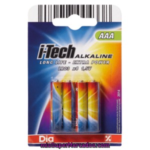 Dia Pilas Aaa I-tech Alkaline Pack 4 Ud