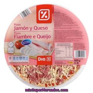 Dia Pizza Refrigerada De Jamón Y Queso Envase 400g