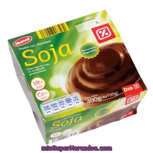 Dia Postre Soja Chocolate Pack 4 Unidades 100 G