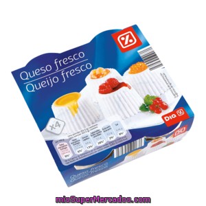 Dia Queso Fresco Natural Envase Pack 4 X 62.5 G