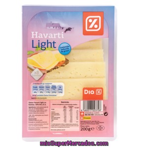 Dia Queso Havarti Light Lonchas Envase 200 G