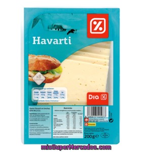 Dia Queso Havarti Lonchas Envase 200 G