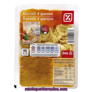 Dia Raviolis 4 Quesos Bandeja 250 Gr