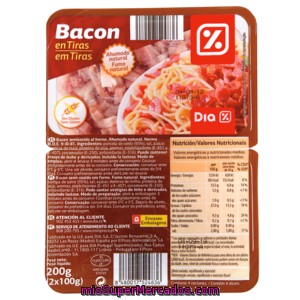 Dia Tiras De Bacon Envase 2x100 Gr