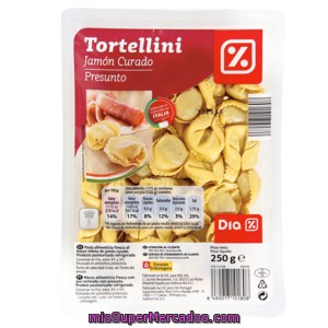 Dia Tortellini Jamón Curado Envase 250 Gr