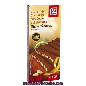 Dia Turron Chocolate Con Almendras Sin Azúcar Estuche 200 Grs