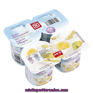 Dia Yogur Con Limón/lima Desnatado Pack 4 Unidades 125 G