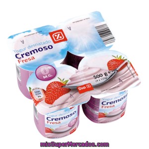 Dia Yogur Cremoso 0% Fresa Pack 4 Unidades 125 Gr