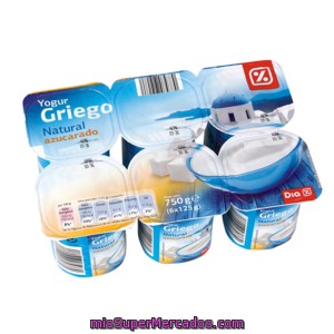 Dia Yogur Griego Natural Azucarado Pack 6 Unidades 125 G