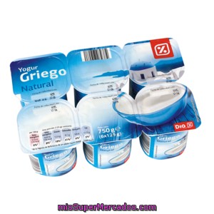 Dia Yogur Griego Natural Pack 6 Unidades 125 G