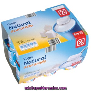 Dia Yogur Natural Azucarado Pack 12 Unidades 125 G