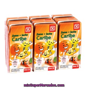 Dia Zumo + Leche Caribre Brick Pack 6 X 20 Cl