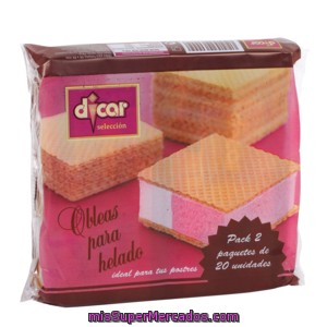 Dicar Obleas Para Helado Paquete 70 Gr