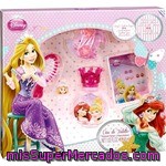 Disney Princesas Eau De Toilette Natural Infantil Spray 30 Ml + Pendientes Adhesivos + Cepillo + 2 Clips Del Pelo