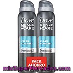 Dove Desodorante For Men Clean Comfort Sin Alcohol Pack 2 Spray 200 Ml