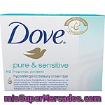 Dove Pastilla De Jabón Pure & Sensitive Hipoalergénico Sin Parabenos Y Sin Fragancia Envase 100 G Para Pieles Sensibles