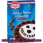 Dr.oetker Letras Y Números De Chocolate Para Decorar Postres 82 Piezas Estuche 60 G