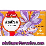 Ducros Azafrán En Hebras 100% Natural 4 Sobres Caja 0,3 G