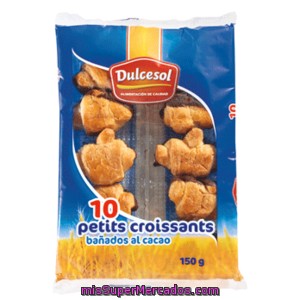 Dulcesol Petit Croissant Bañado De Cacao Bandeja 150 Gr