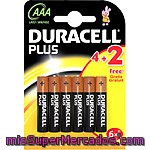Duracell Plus Alcalina Aaa (lr03 - Mn2400) 1,5 Voltios Blister 4 Unidades + 2 Unidades Gratis
