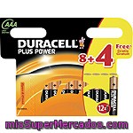 Duracell Plus Pila Alcalina Aaa(lr03-mn2400) 14,5 Voltios 8+4 Gratis Blister 12 Unidades