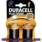 Duracell Plus Pila Alcalina D (lr20 - Mn1300) 1,5 Voltios Blister 2 Unidades