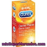 Durex Dame Placer Preservativos De Látex Con Puntos Estrías Y Lubricante Efecto Calor Caja 12 Unidades Con Forma Easy On