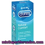 Durex Natural Comfort Preservativos Máxima Calidad Seguridad Y Prevención Caja 24 Unidades Con Lubricante Y Forma Anatómica Easy On