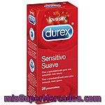 Durex Sentitivo Suave Preservativos Finos Extralubricados Más Sensibilidad Y Mayor Comodidad Caja 24 Unidades Con Forma Easy On