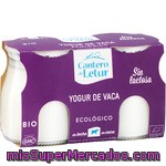 El Cantero De Letur Yogur De Leche De Vaca Natural Ecológico Sin Lactosa Pack 2 Unidades 125 G