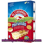 El Caserio Merienda Queso Fundido Con Galletas Crujientes Pack 4 Tarrinas Caja 184 G