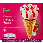 El Corte Ingles Conos De Helado Sabor A Nata Y Fresa 6 Unidades Estuche 720 Ml