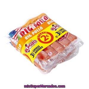 El Pozo Salchichas De Pollo Big Pack 2 X 180 Gr