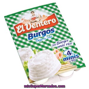 El Ventero Queso Fresco Bajo En Sal Envase Pack 4x90 G