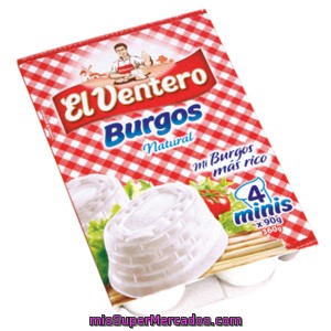 El Ventero Queso Fresco Natural Envase Pack 4x90 G