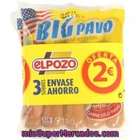Elpozo Big Salchichas De Pavo Pack 3 Envase 180 G