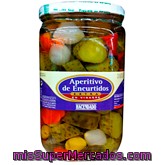 Encurtido Aperitivo (pepinillo,cebollita,pimiento Y Aceituna), Hacendado, Bote 670 G