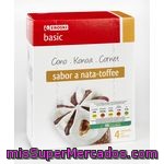 Eroski Basic Cono Nata Y Caramelo 4u 120ml