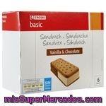 Eroski Basic Sandwich Vainilla Chocolate 6u 53g