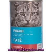 Eroski Comida Gato Paté Buey Lata 400g