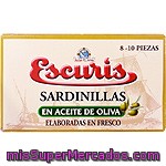 Escuris Sardinillas En Aceite De Oliva 8-10 Piezas Lata 57 G Neto Escurrido