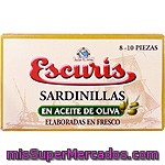 Escuris Sardinillas En Aceite De Oliva 8-10 Piezas Lata 57 G Neto Escurrido