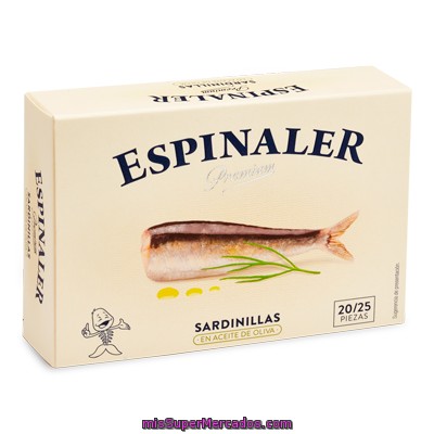 Espinaler Sardinillas En Aceite De Oliva 20-25 Piezas Lata 65 G Neto Escurrido