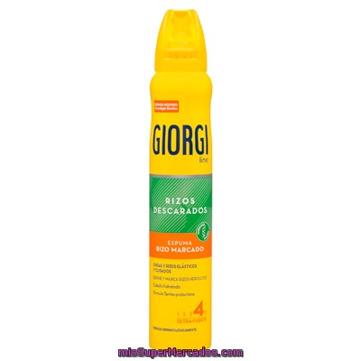 Espuma Cabello Fijacion Rizos Marcados Ultrafuerte Nº 4, Giorgi, Bote 250 Cc