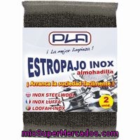 Estropajo Almohadilla Inoxidable Pla, Caja 2 Unid.