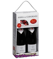 Estuche Cava Brut Anna + Regalo Bombones Lindor Codorníu Pack 2x75 Cl.