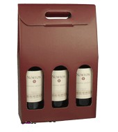 Estuche Vacío Para 3 Botellas De Vino Color Burdeos Papstar 1 Ud.