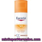 Eucerin Sun Crema Solar Facial Cc Color Medio Para Pieles Sensibles Frasco 50 Ml