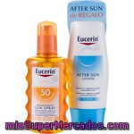 Eucerin Sun Spray Transparent Piel Sensible Spf 50+ Spray 200 Ml Con Aftersun De Regalo